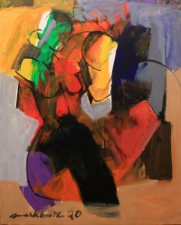 Mashkoor Raza, 30 x 24 Inch, Oil on Canvas, Abstract Painting, AC-MR-465
